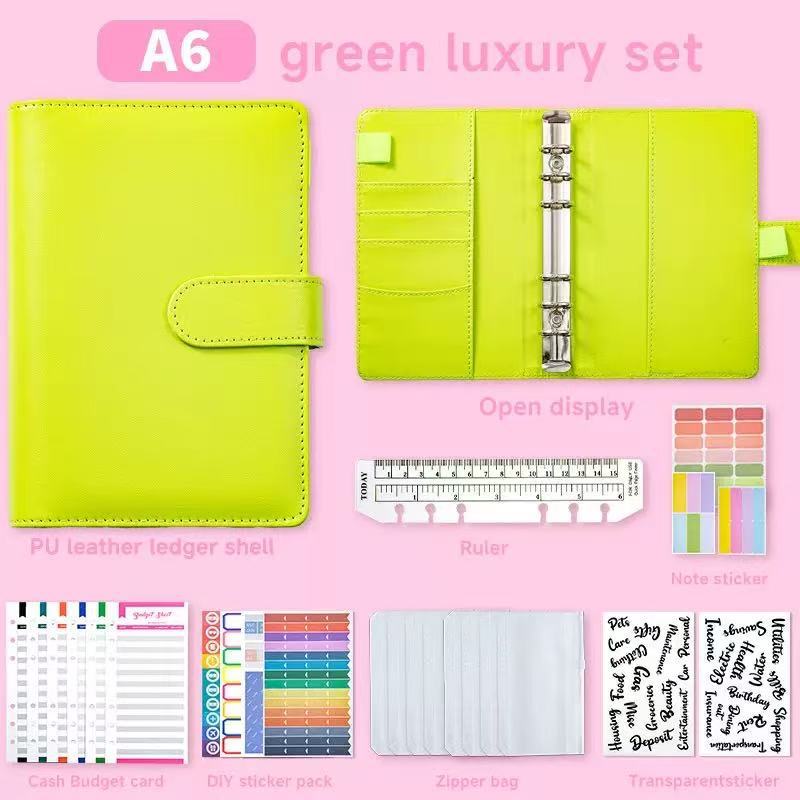 (럭셔리 선물팩 - 후르츠 그린) 예산표 12개 + 지퍼백 8개 + 워드 스티커 2개 + 스티커 6개 + 자 1개