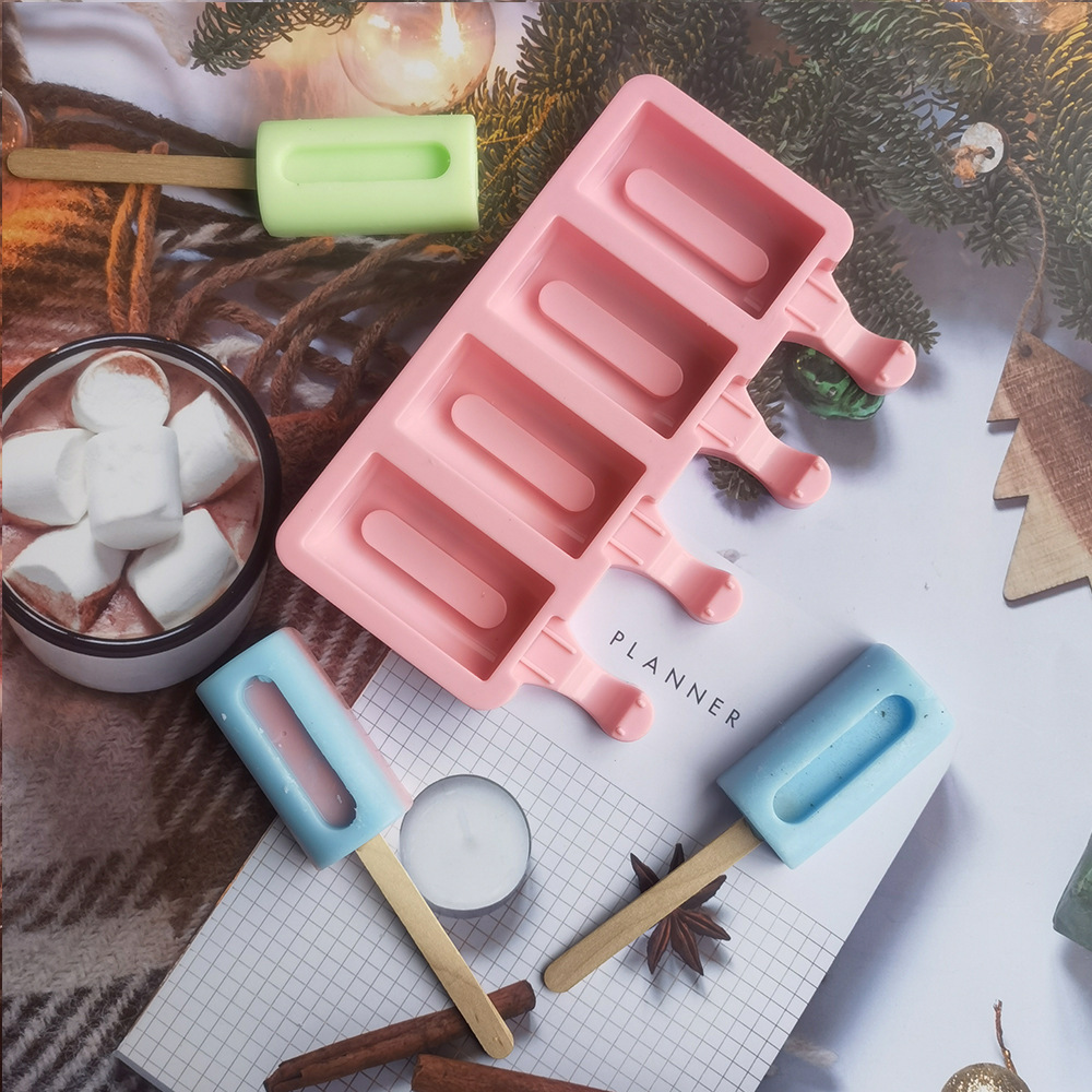 4 ranuras con 489 molde de silicona para helado molde de helado para helado