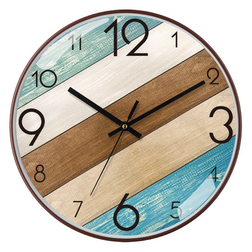 Reloj de pared de 12 pulgadas (30 cm) con acabado cepillado de bambú/madera - Estilo chino moderno - Silencioso - Para sala de estar - Venta transfronteriza