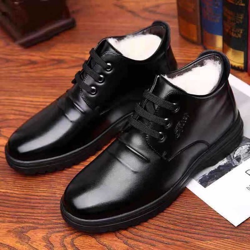 Leather shoes, men's shoes, winter velvet warm cotton shoes, men's men's cotton shoes, casual shoes, winter non-slip soft sole dad shoes