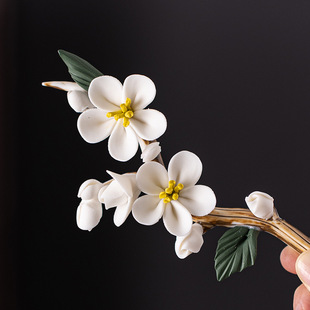 Handmade Plum Blossom Ceramic Brush Holder, Pen Rest, Tea Pet, Incense Stick, High-Looking Small Decoration, Four Treasures of the Study, Desktop Ornaments