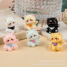 立体亮面小猫咪树脂配件奶油胶钥匙扣挂件车内饰品车饰中控摆件