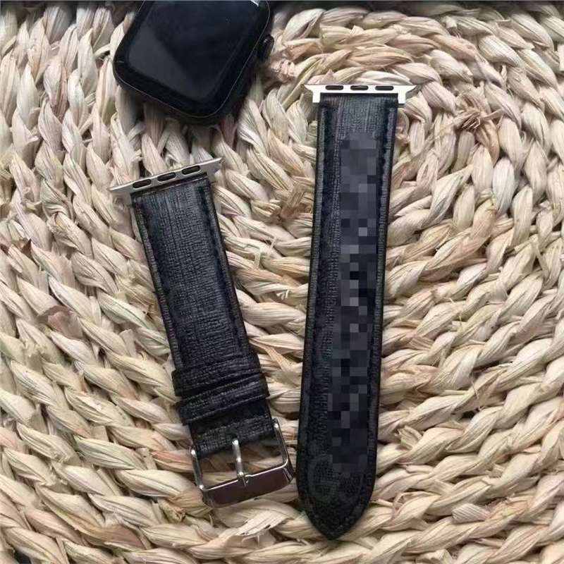 适用于苹果49手表带42潮牌印花黑锋皮质腕表带38iwatch40皮碗带44|undefined
