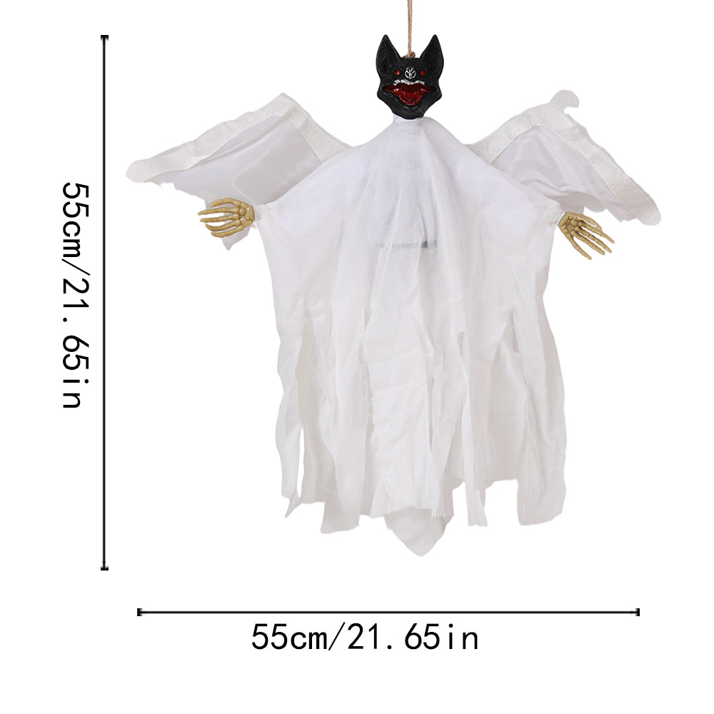 Halloween Hanging Ghost Tricky Toy Guión Matar murciélagos Flying Ghost Escena de terror Accesorios decorativos Calavera luminosa