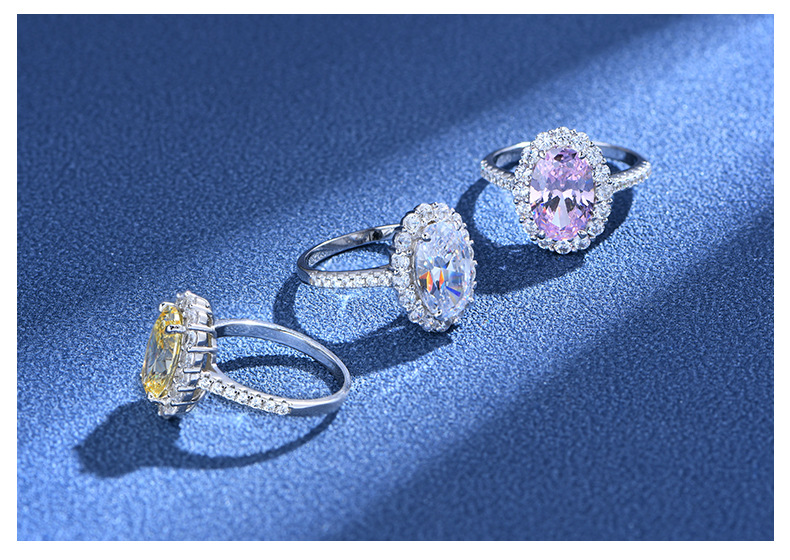 Fashion Geometric Sterling Silver Inlay Zircon Rings 1 Piece