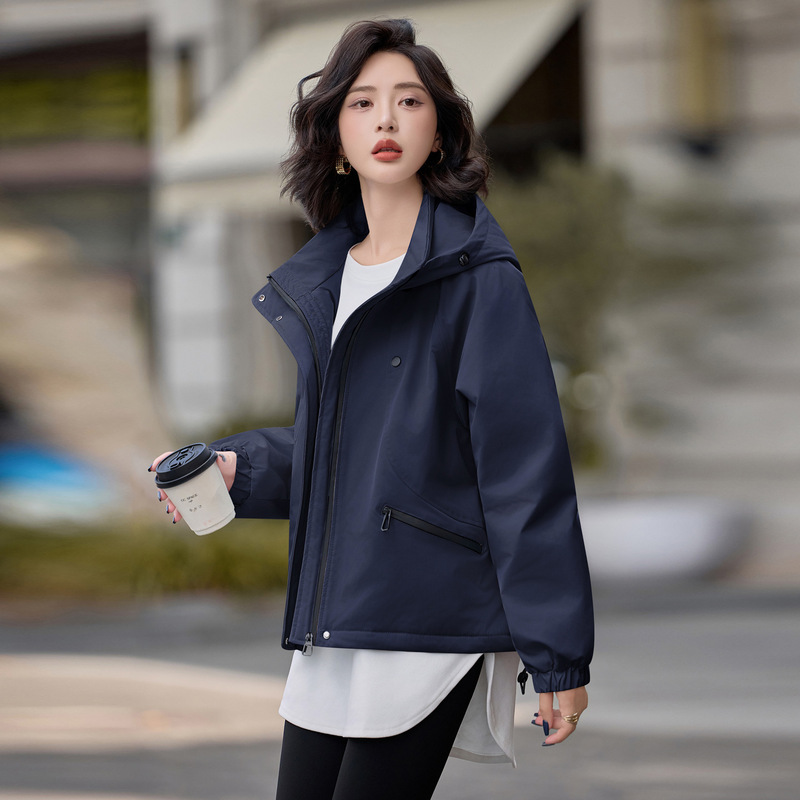 连帽夹棉外套女冬季2025新款棉袄高级感休闲大码加厚派克棉服上衣|undefined