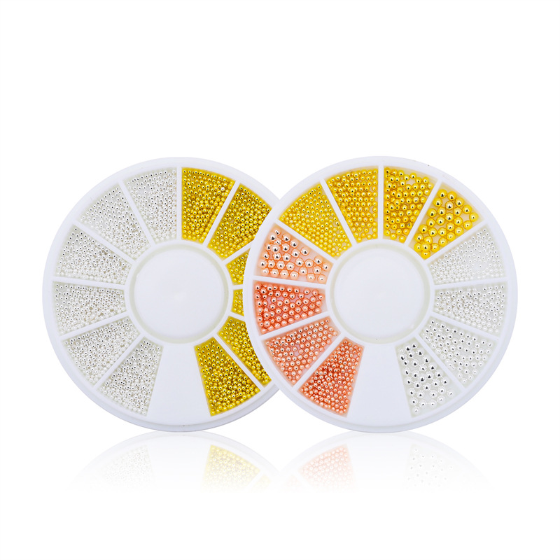 Joyería de uñas de oro y plata cuentas de acero mezclado oro plata oro rosa de metal cuentas de acero disco paquete multi-Especificación