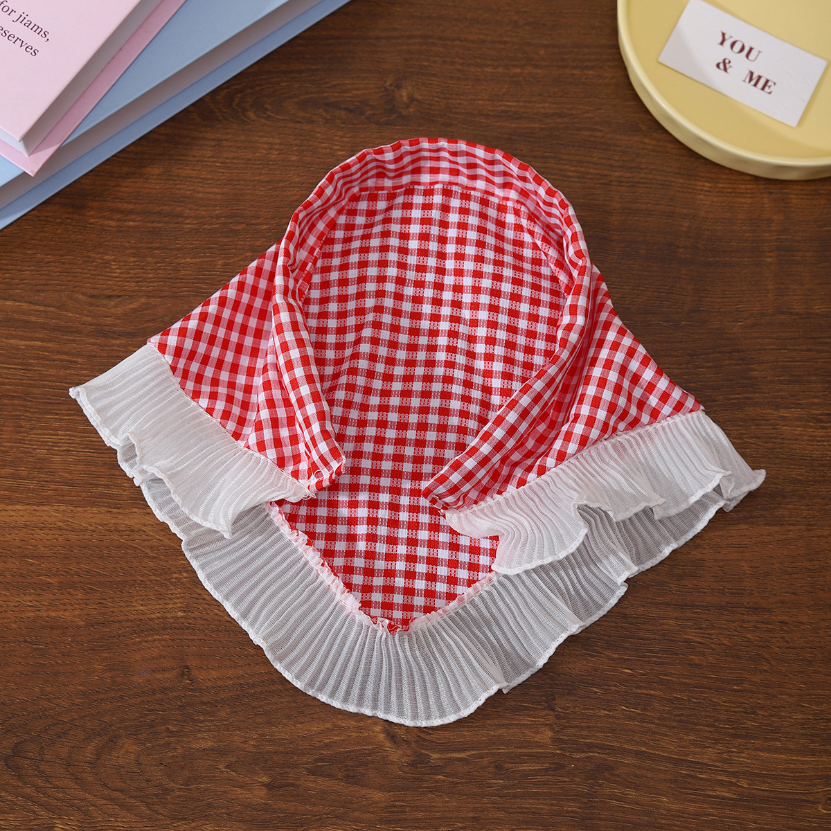Diadema de celosía de color para niños Diadema de una pieza Toalla triangular con borde de encaje especial para mujer