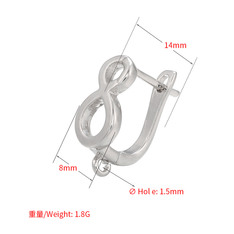 Glossy Figure 8 Ear Buckle Twist Diy Ear Buckle Wholesale display picture 3