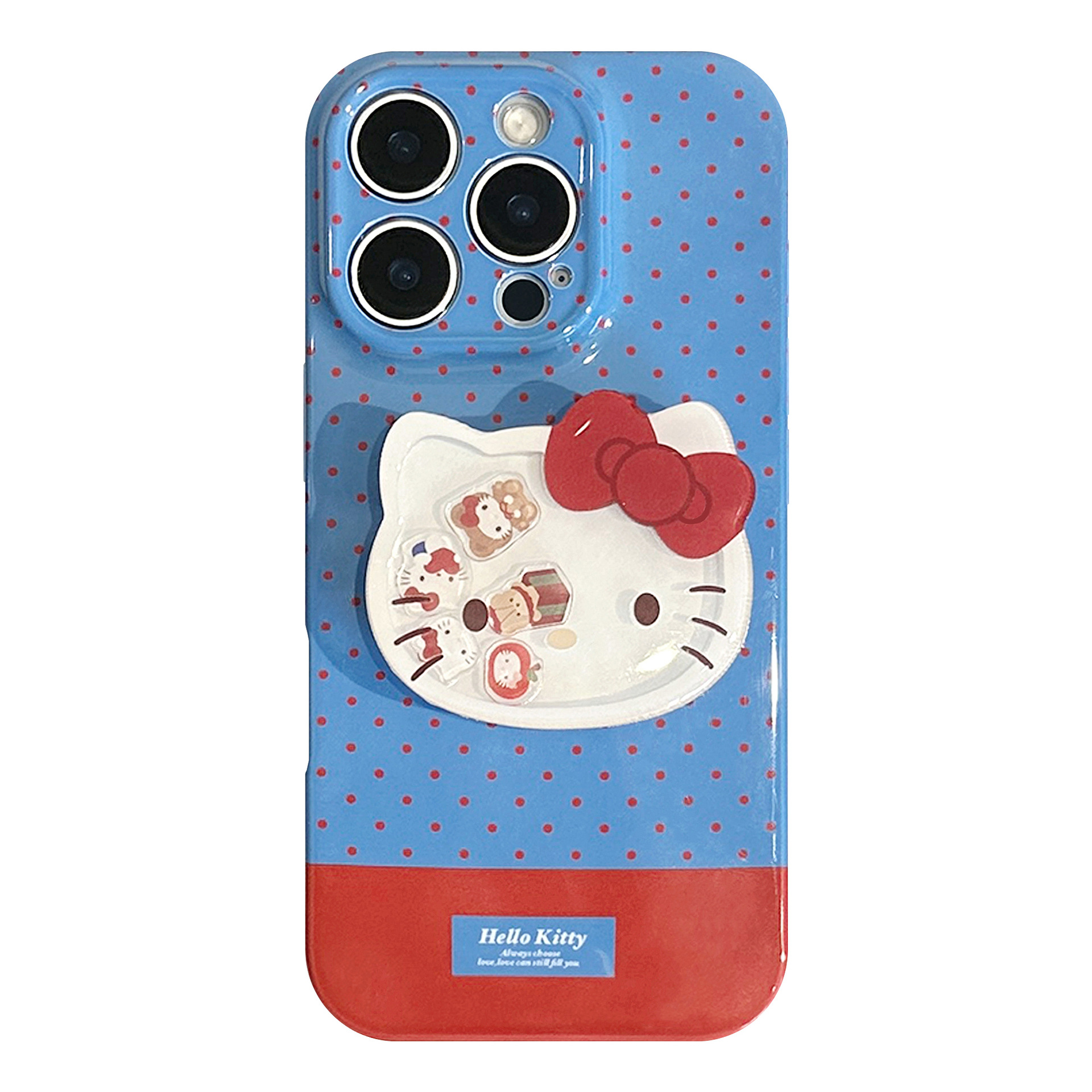 Punto de onda azul y rojo para iphone17 manzana 16 caso de teléfono 14promax película 13 soporte de música de roca para gatos