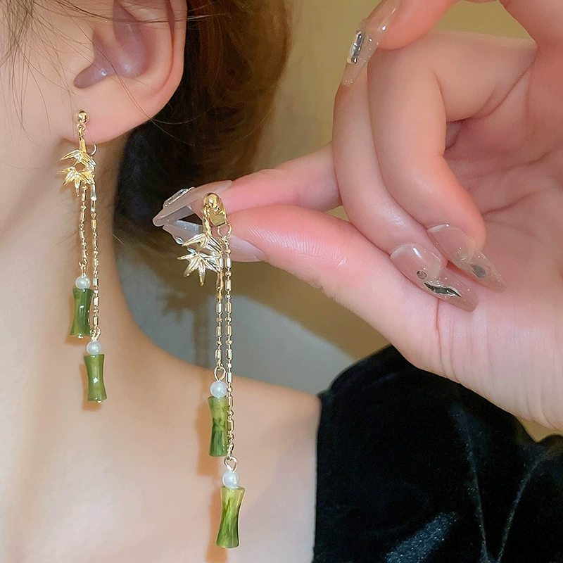 Earrings, floral light-luxury high-quality dangle styles, assorted silver-needle and ear-hook options