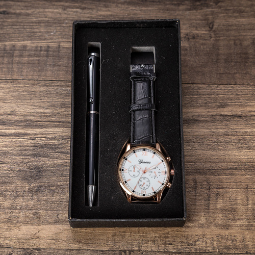Men's gift set, exquisite packaging, watch + pen set, foreign trade hot selling creative combination set