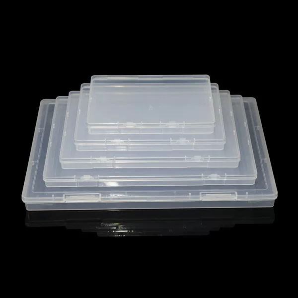 Rectangular plastic box pp transparent box square packaging plastic box flip large storage flat box cross-border 1.7cm