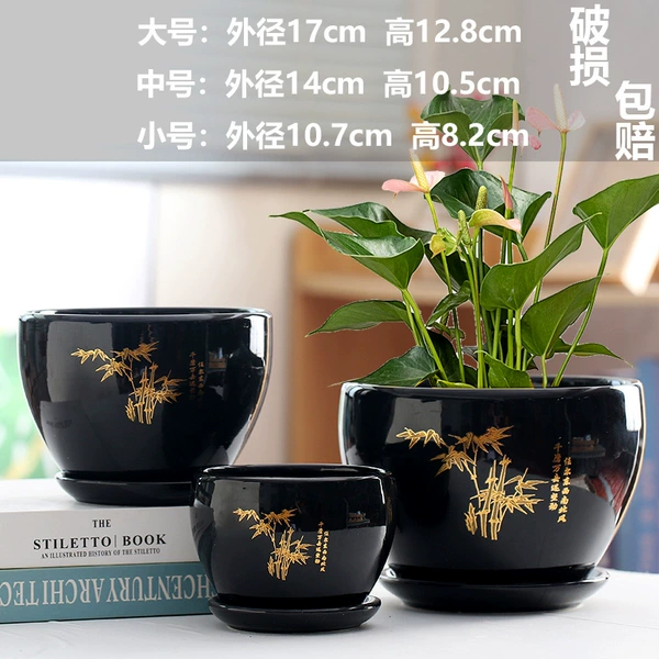 3-piece set of golden bamboo