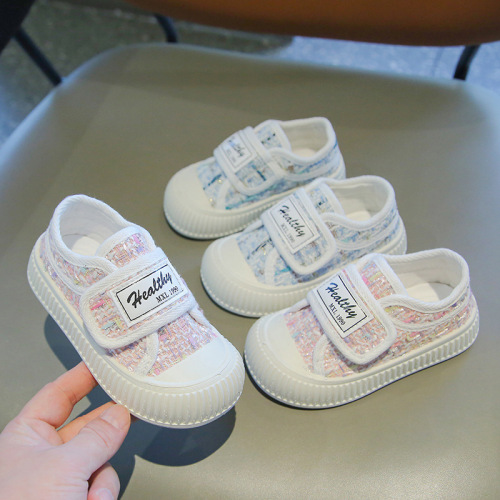 Children's Shoes 2024 Spring and Autumn New Style Canvas Shoes For Girls and Boys, Little Prince Fashion Boys' Casual Shoes, Soft Sole Baby Shoes, Trendy