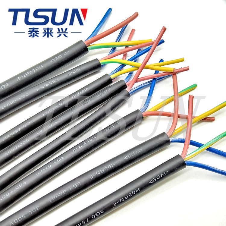 泰来兴厂家供应VDE德标电源线 H05RR-F 2X4.0MM² 橡胶材质