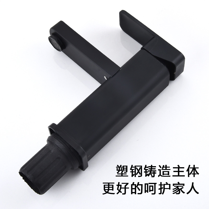 Negro solo agujero lavabo grifo baño caliente y fría mesa de lavado lavabo cuenca cuadrado grifo