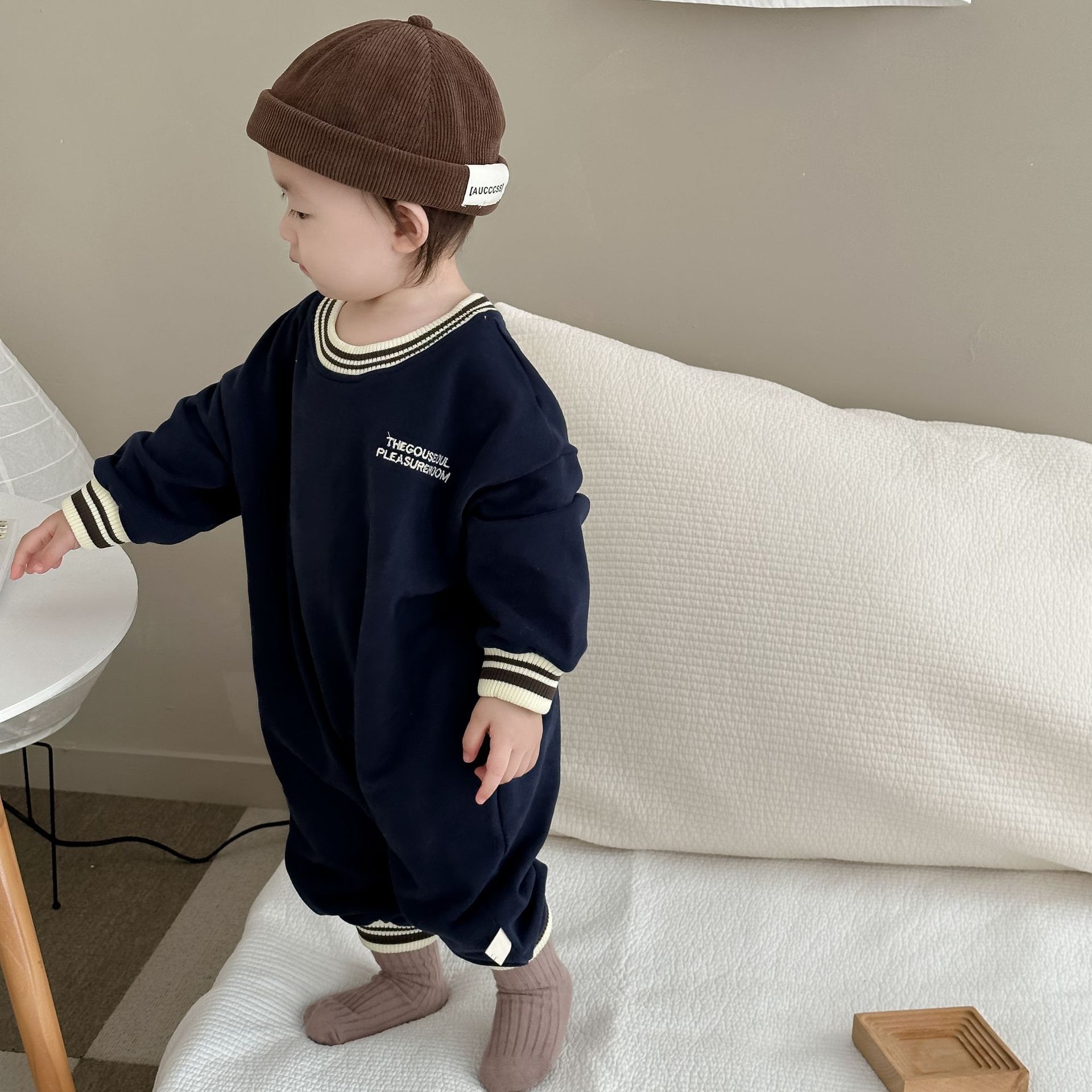 Ropa de primavera y otoño para niños, ropa infantil de estilo coreano, mono para bebé, conjunto de otoño, pelele de manga larga para niños, mameluco para bebé, estilo otoñal. image 4