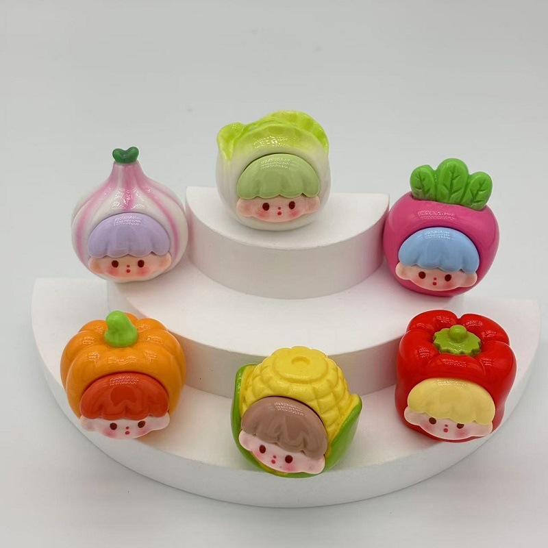 시뮬레이션 야채 AZHUO 단색 3 차원 음식 놀이 자동차 장식품 키 체인 DIY 펜던트 쌍 블라인드 박스 귀여운 곡물