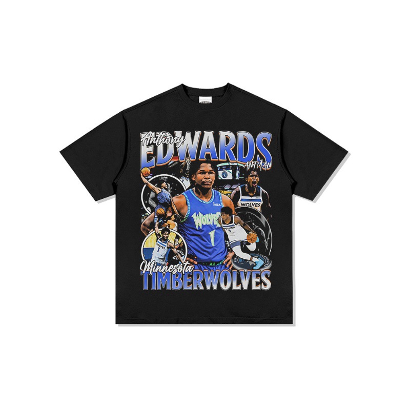 Edwards American Star camiseta de calle hip-hop marca de tendencia impresión retro hacer viejo lavado pesado suelto manga corta image 2