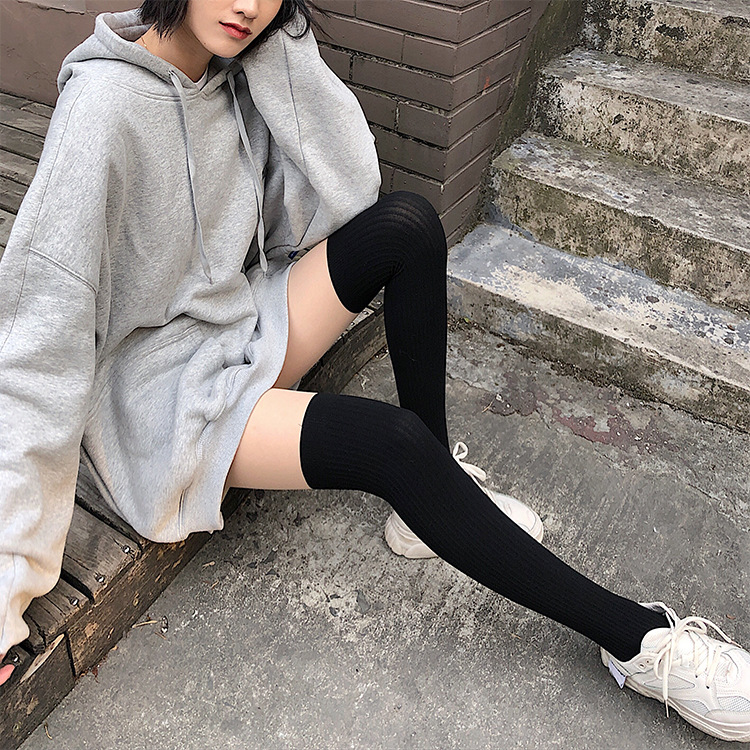 2022 JK女孩抽条纹显瘦拼接过膝光腿丝袜连裤袜子女现货批发