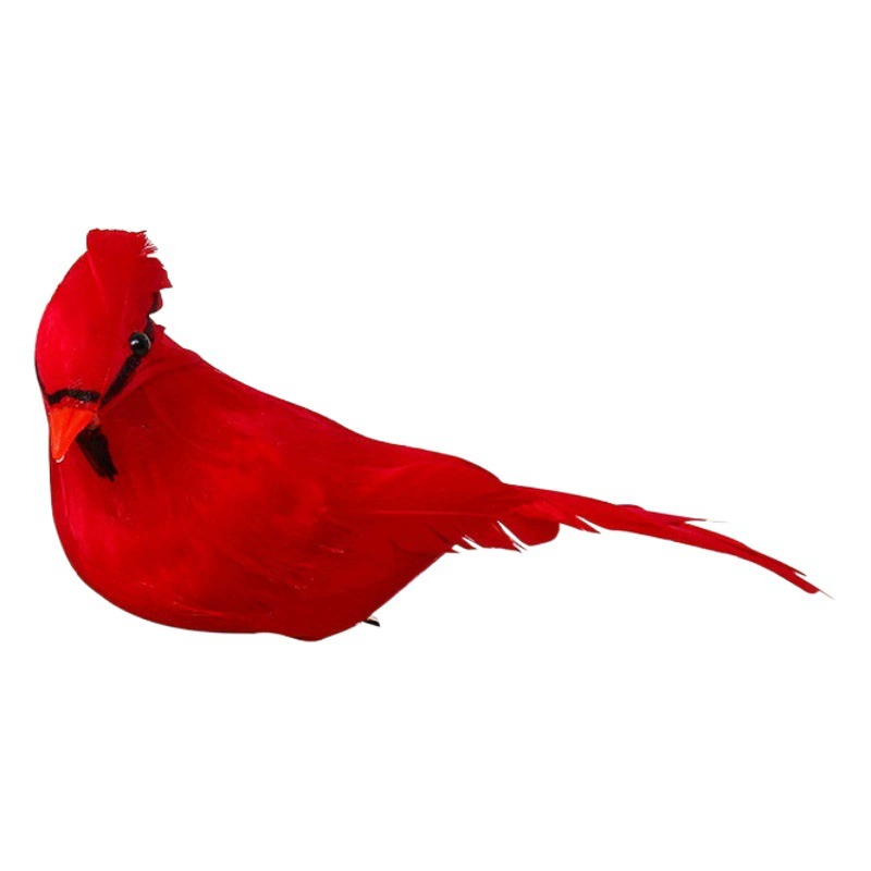 Трансграничные поставки: Искусственные птицы для сада, рождественские украшения, красные птицы, птицы из перьев, декоративные искусственные птицы, декоративные птицы ручной работы
