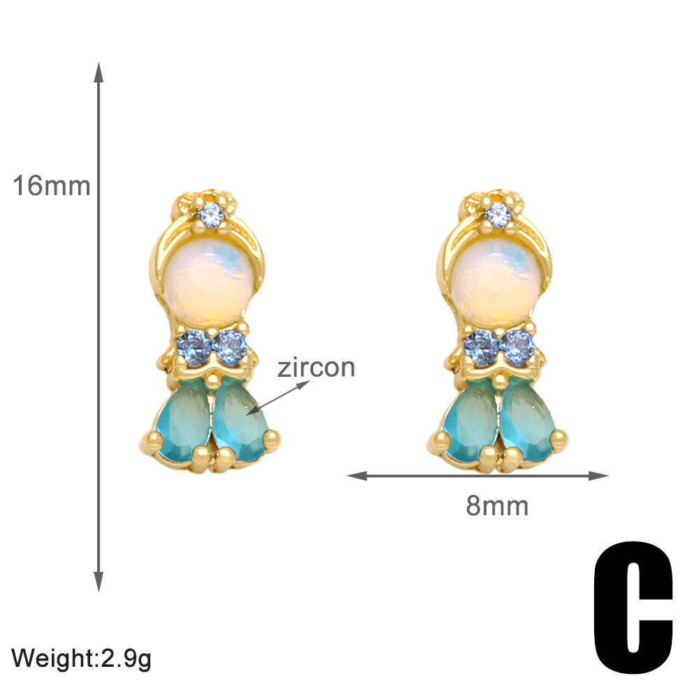 1 Pair Simple Style Cartoon Character Plating Copper 18K Gold Plated Drop Earrings display picture 5