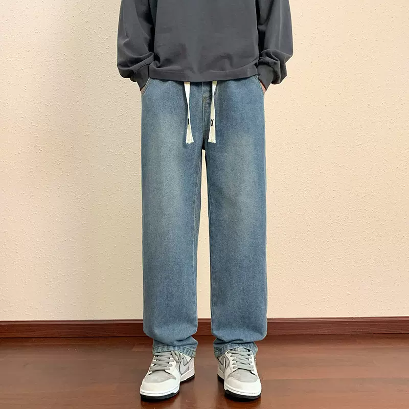 源头厂家牛仔裤男春夏新款青少年裤子直筒宽松长裤夏季初高中学生
