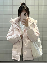 白鸭绒2025宽松短款中学生戏粉色羽绒服女冬季新款加厚面包服艺考