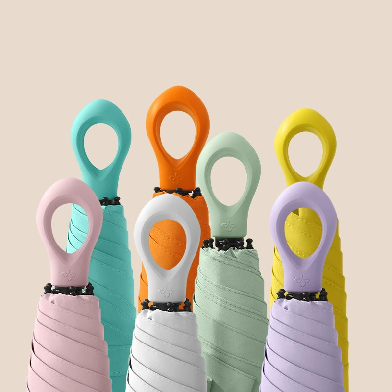 small umbrella, handheld ring, handle solar-powered, sun protection, wholesale