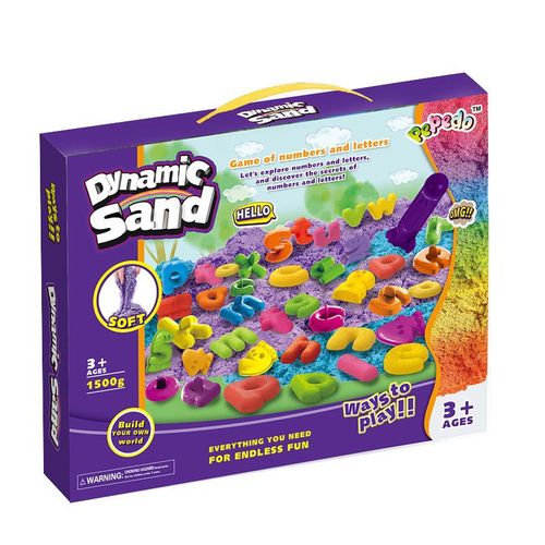 儿童太空玩具沙子数字字母模具套装彩沙动魔力橡皮泥粘土益智玩具