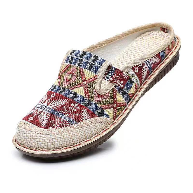 Ethnic slip-ons low-cut