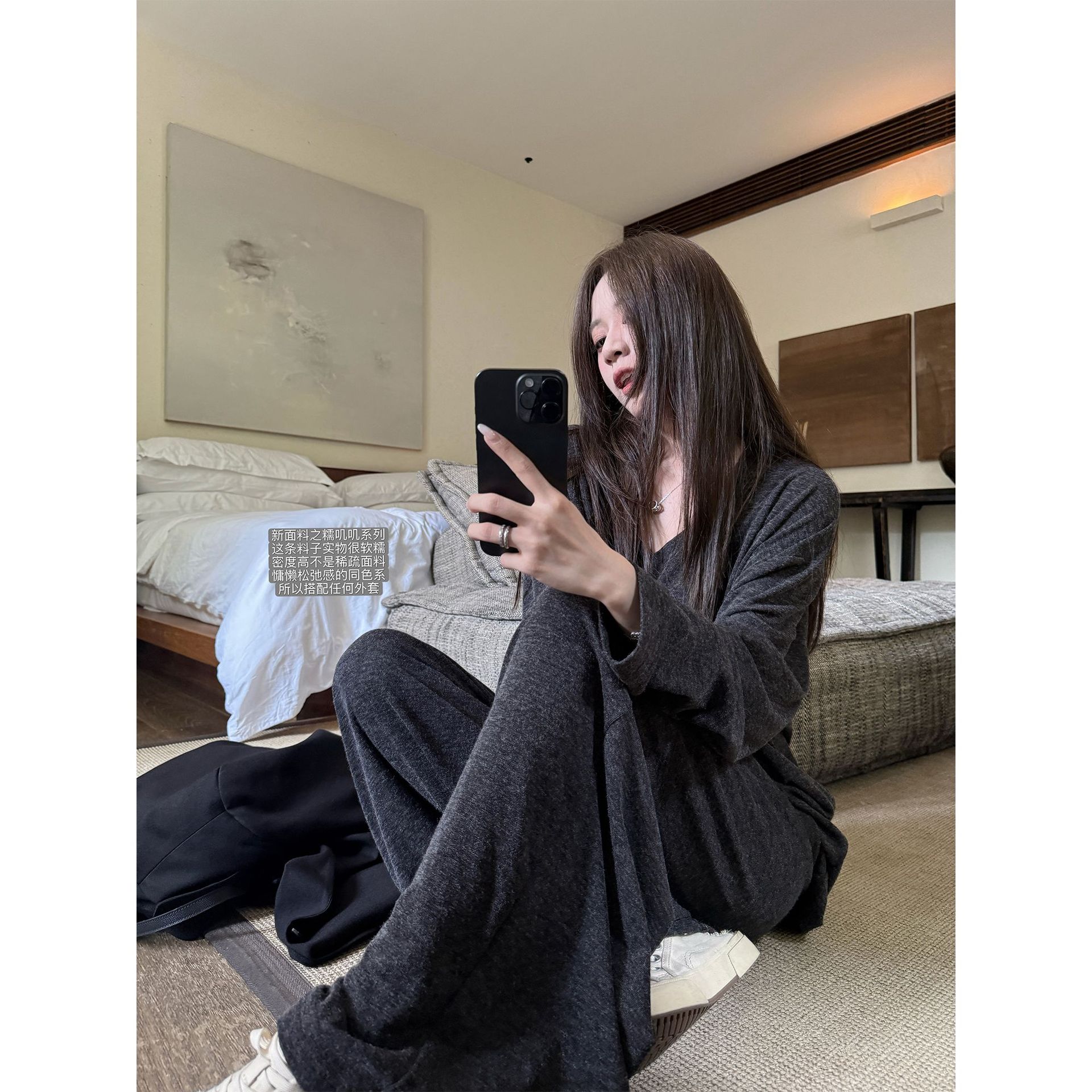 3728# superniniyy 气泡云朵 松弛感柔软细腻软糯V领针织衫