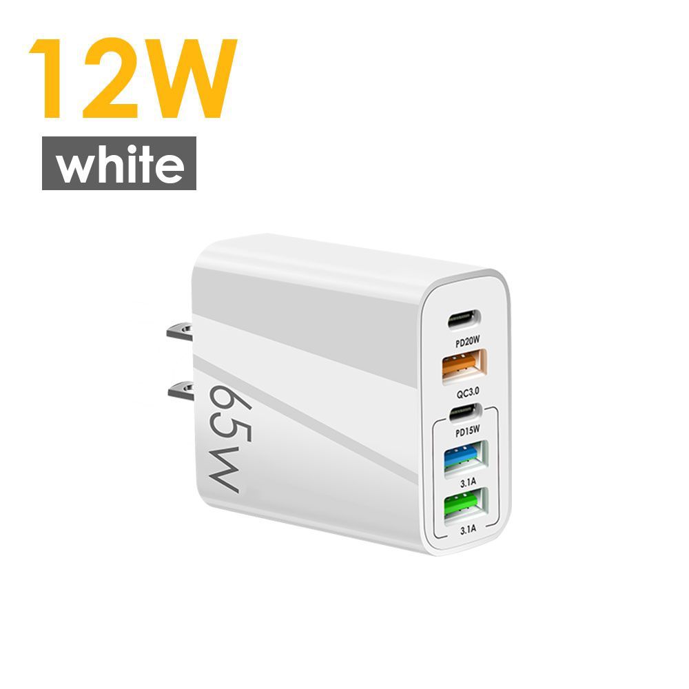 Nuevo PD65W carga rápida cargador de teléfono móvil 5V4A europeo y americano británico PD + 3USB adaptador multi-Puerto Cabeza de carga