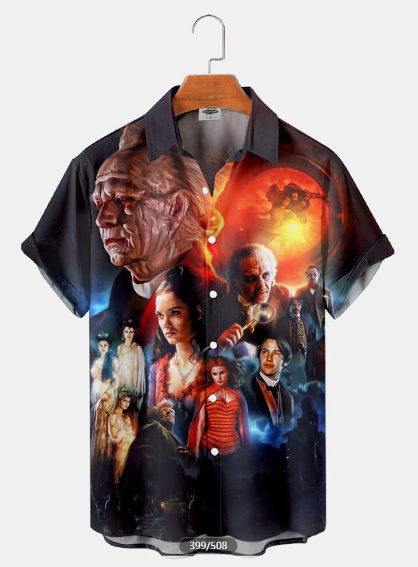 2023 nueva camisa 3D de talla grande para hombres transfronterizos serie caliente camisa hawaiana impresa digital 3D fuente