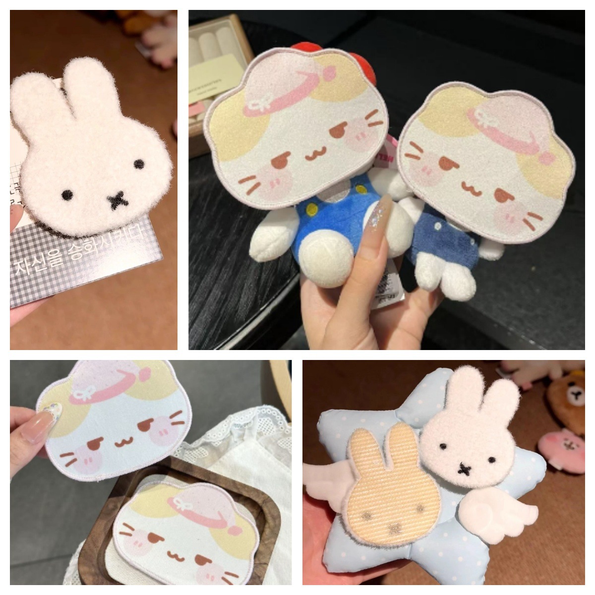 Vintage-Style Quirky Cat Anime Bangs Stickers Cute Girl Photo Cat Hair Patch Magic Traceless Hair Accessory