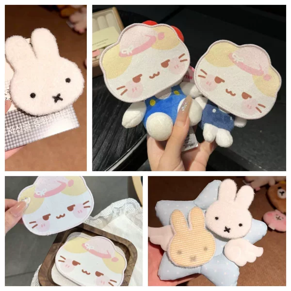Vintage-Style Quirky Cat Anime Bangs Stickers Cute Girl Photo Cat Hair Patch Magic Traceless Hair Accessory