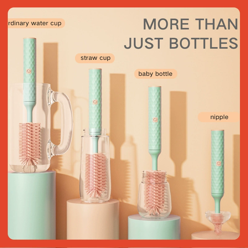 Electric silicone children's bottle brush