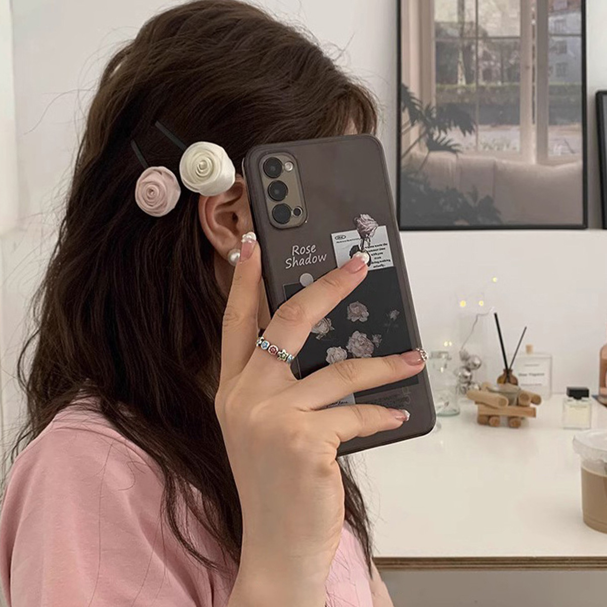 Atmospheric Rose~Exquisite Handmade Hairpin Women's Bangs Clip Simple Retro Accessible Luxury Hair Accessories Girl Side Clip Top Clip