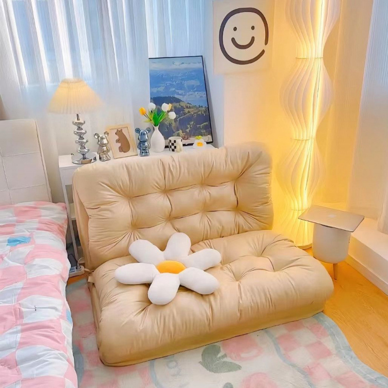 Lazy Sofa Bedroom Single Sofa Tatami Double Reclining Folding Sofa Bed All-In-One Dual-Purpose Human Dog Bed