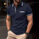 European and American ins cross-border 2024 summer quick sale Amazon POLO shirt button pocket men's sports polo shirt