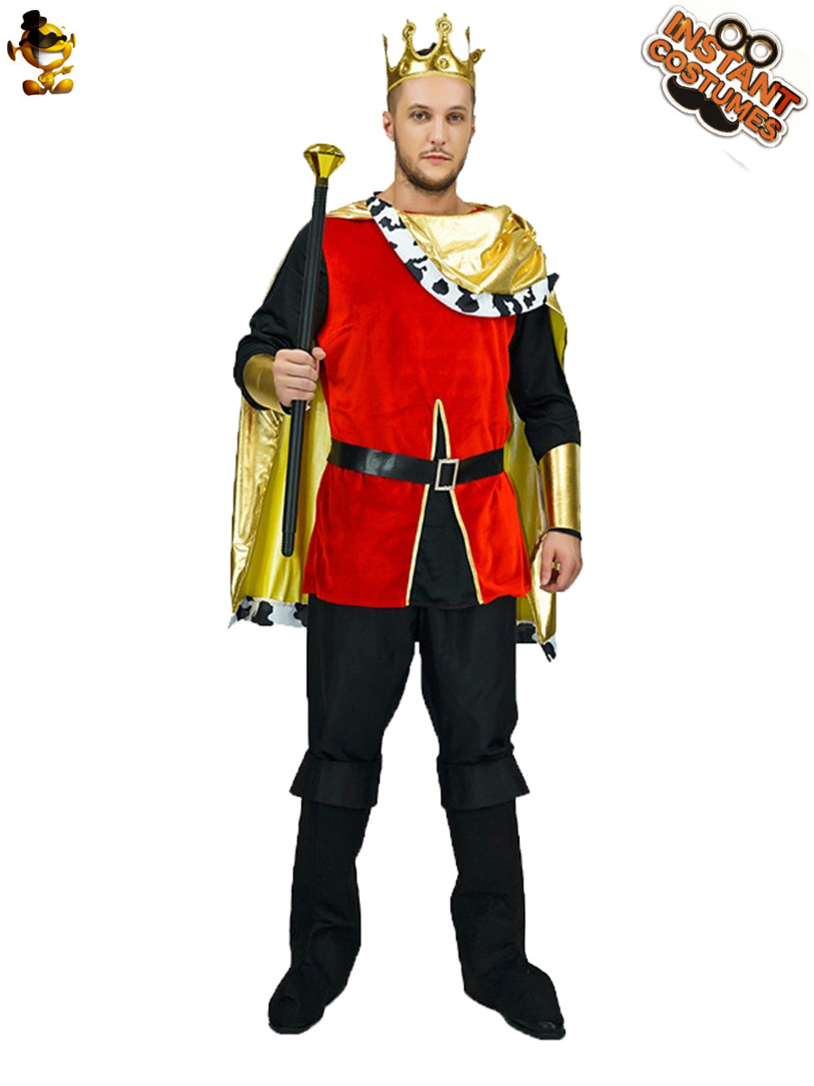 Los hombres adultos rey europeo Halloween Cosplay traje hombre grande Rey británico rendimiento etapa