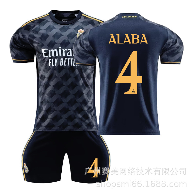 2324 Real Madrid fuera de zafiro azul Jersey N ° 10 Modrich 7 Winnie Croc 5 Bellingham fútbol uniforme traje