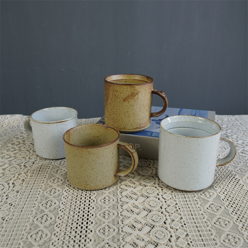 Japanese-Style Ceramic With Rivets, Afternoon Tea Hanging-Ear Coffee Cup, Supply, High Quality Aesthetic Value_voghion.com