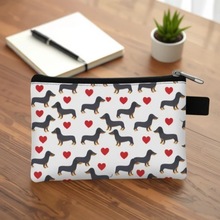 2025 可爱卡通腊肠狗儿童零钱包涤纶狗狗迷你小包简约ins风收纳包