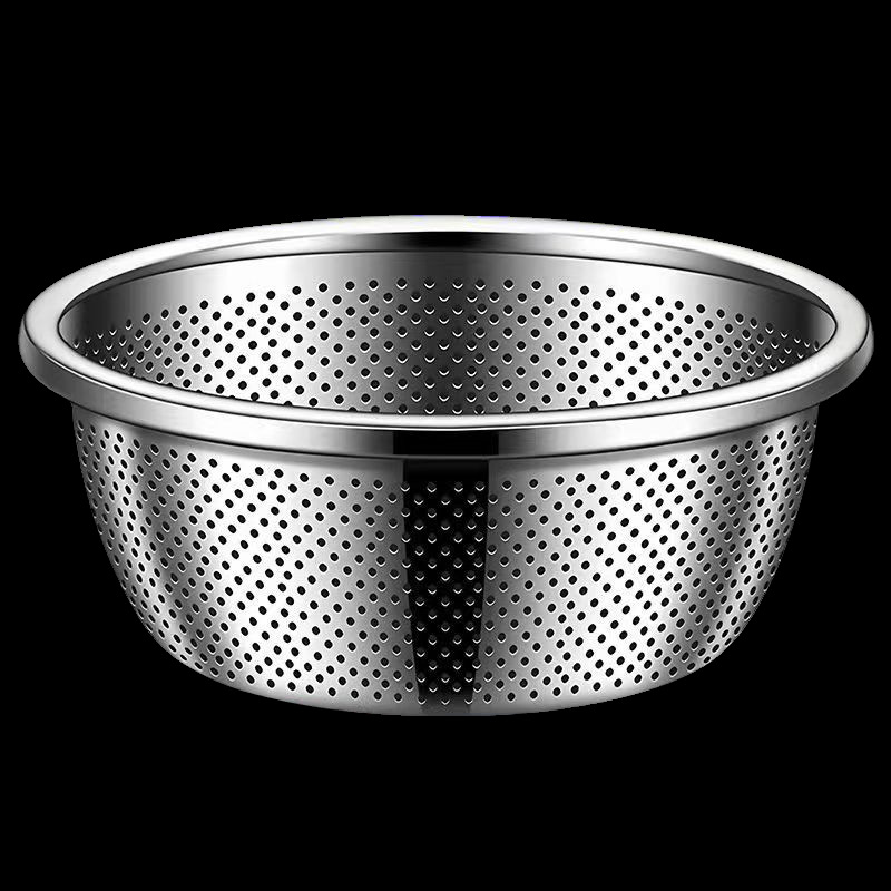 Lavadora de verduras de acero inoxidable de grado alimenticio cesto de drenaje de arroz lava tamiz de arroz lava lavabo de arroz cocina artefacto canasta de frutas doméstica cuenca de fuga