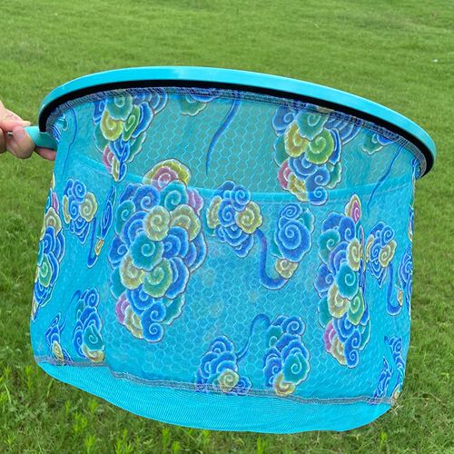 Aluminum alloy small eye black hole competitive dip net head imitation carbon fiber dip net bag removable mesh fish net bag