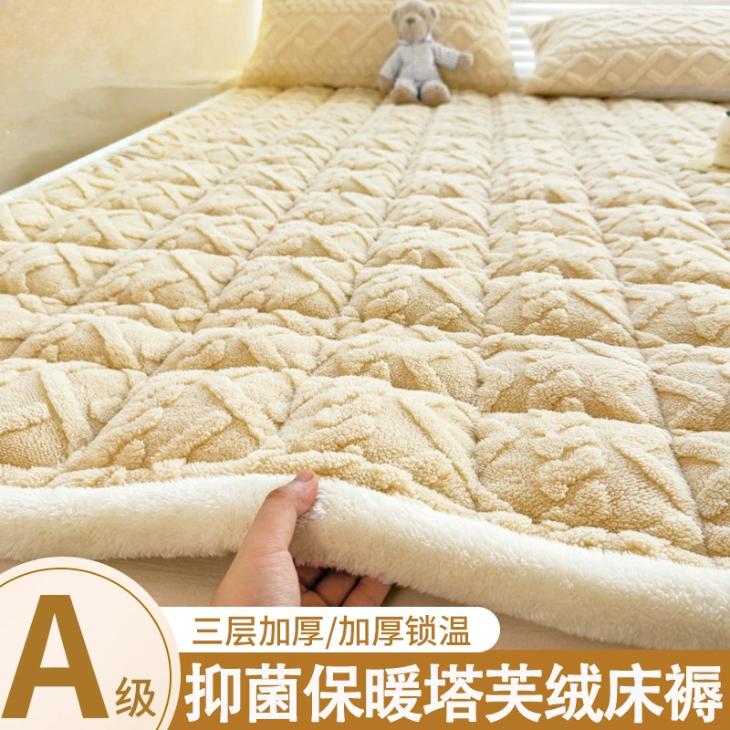 Зимний утолщенный матрас-накладка из молочного вельвета, теплый, для односпальной кровати, для общежития, студенческий