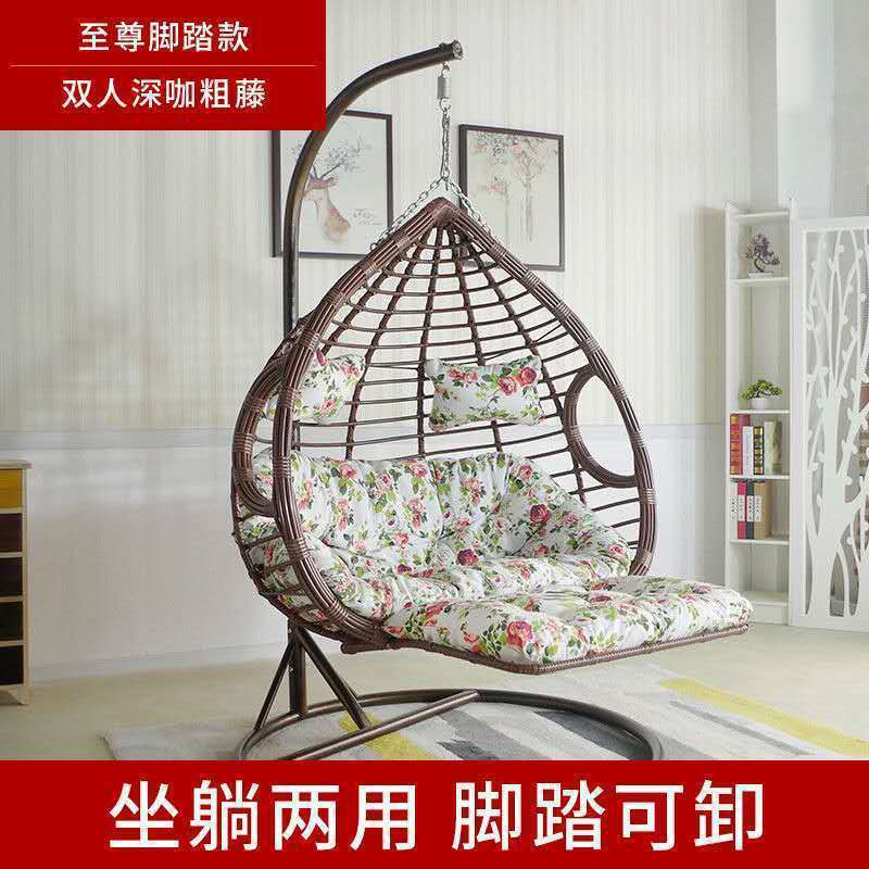 Romántica cesta de caña silla de cama cama de cuna balcón swing silla de mecedora de adultos al aire libre silla de perezoso interior nido de pájaros