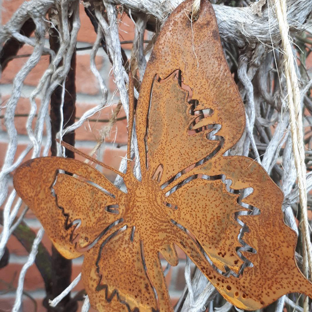 金属生锈蝴蝶剪影花园户外装饰庭院吊饰艺术品Window Butterfly详情17